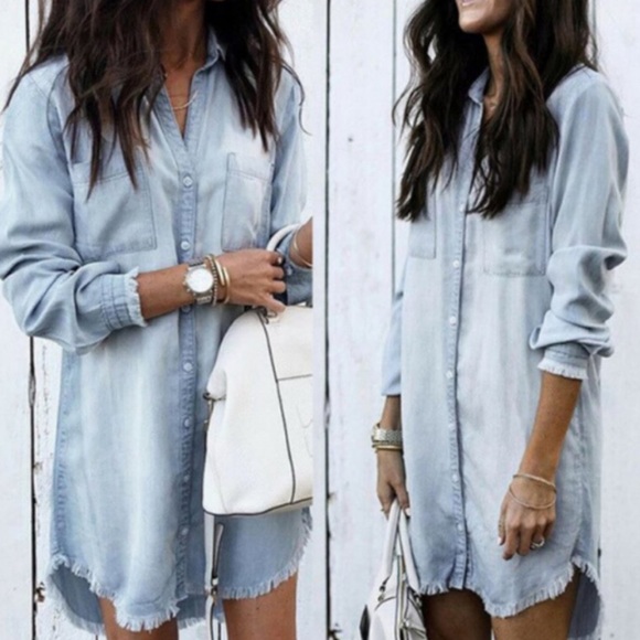 HP!🎉 Denim Shirt Dress!!! Bestseller! - Picture 1 of 6